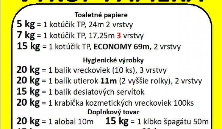 Fotka - Výkup papiera - streda 5.2.2025 15:35 hod.